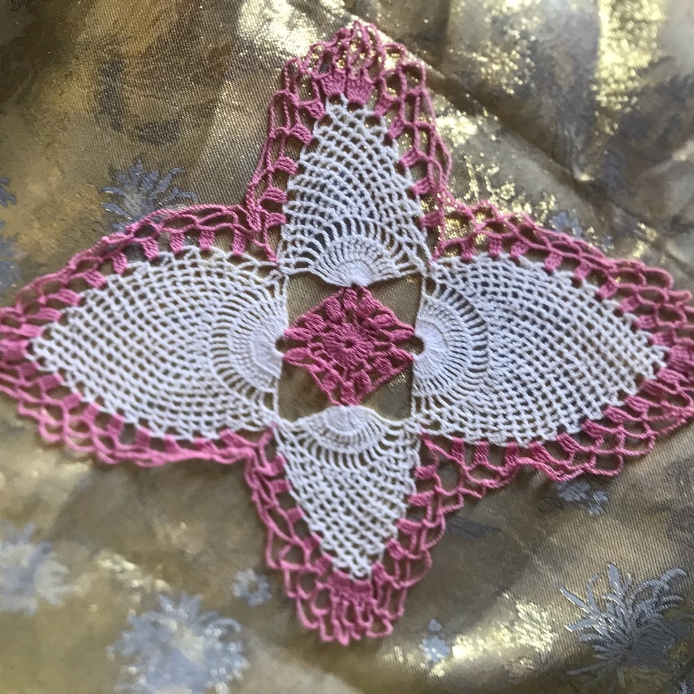 Delicately hand crotchet treasure.       Another example of femininity